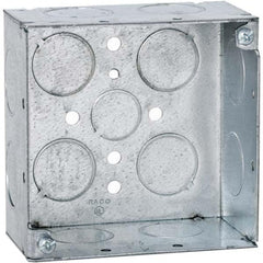 Hubbell-Raco - 4 x 4 x 2.425" Steel Square Device Box - Americas Industrial Supply