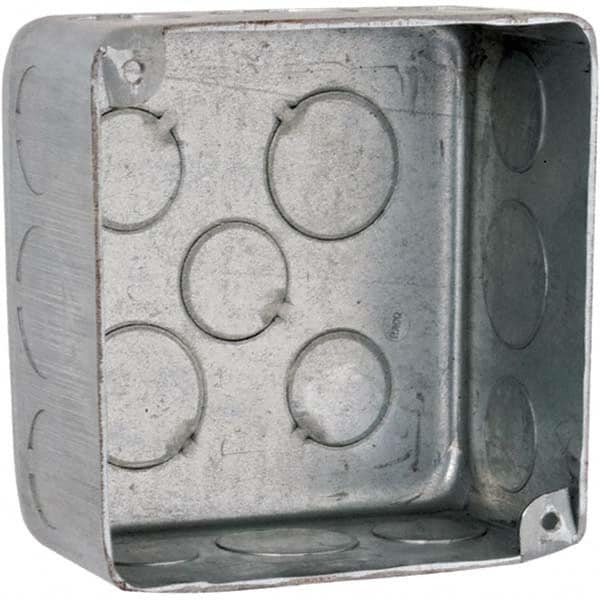 Hubbell-Raco - 4 x 4 x 2.188" Steel Square Junction Box - Americas Industrial Supply