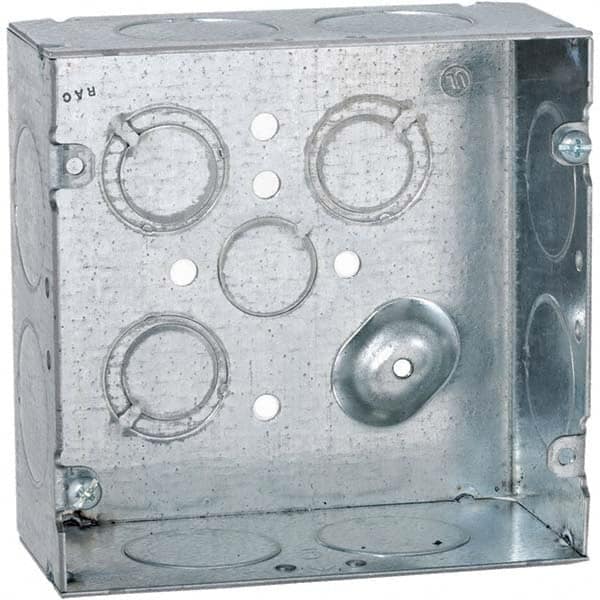 Hubbell-Raco - 4.69 x 4.688 x 2.188" Steel Square Device Box - Americas Industrial Supply