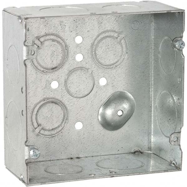 Hubbell-Raco - 4.69 x 4.688 x 2.188" Steel Square Device Box - Americas Industrial Supply