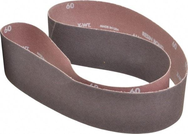 Norton - 2-1/2" Wide x 48" OAL, 60 Grit, Aluminum Oxide Abrasive Belt - Aluminum Oxide, Medium, Coated, X Weighted Cloth Backing, Series R228 - Americas Industrial Supply