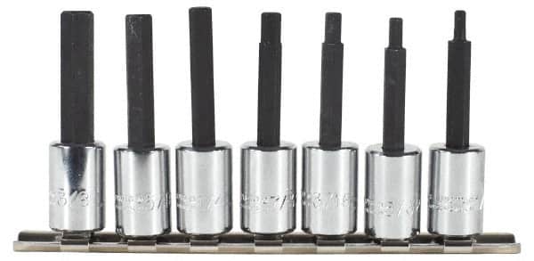 Proto - 7 Piece 3/8" Drive Inch Hex Bit Socket Set - 1/8 to 3/8" Hex - Americas Industrial Supply