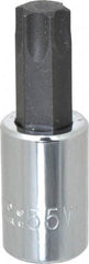 Proto - 3/8" Drive, T55 Torx Bit Socket - 1-31/32" OAL, Ball End - Americas Industrial Supply