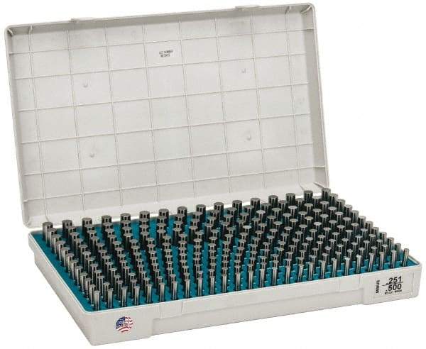 Meyer Gage - 250 Piece, 0.251-0.5 Inch Diameter Plug and Pin Gage Set - Minus 0.0001 Inch Tolerance, Class Z - Americas Industrial Supply