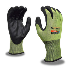 Puncture-Resistant Gloves:  Size  X-Large,  ANSI Cut  A5,  ANSI Puncture  3,  Nitrile,   ™HPPG ™ High Performance Polyethylene Graphene Hi-Vis Green & Black,  Palm & Fingertips Coated,  Engineered Yarn Lined,  High Performance Polyethylene Graphene (HPPG)