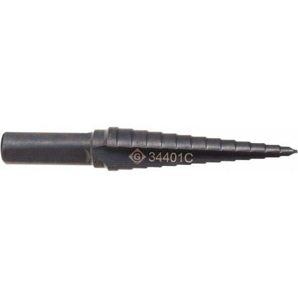 Greenlee - 13 Hole Sizes, 1/8 to 1/2" Hole Diam Cobalt Step Drill Bit - Americas Industrial Supply