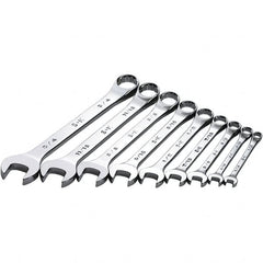 SK - 9 Piece, 1/4 to 3/4", Combination Wrench Set - Inch System of Measurement, Chrome Finish - Americas Industrial Supply