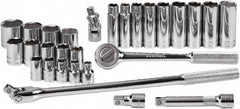 SK - 28 Piece 1/2" Drive Standard Deep Socket Set - 6 Points, 3/8 to 1-1/4", Inch Measurement Standard - Americas Industrial Supply