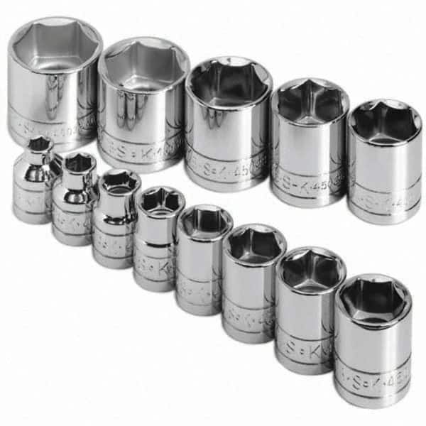 SK - 3/8" Drive Standard Socket Set - 1/4 to 1", Inch Measurement Standard - Americas Industrial Supply
