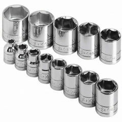 SK - 3/8" Drive Standard Socket Set - 1/4 to 1", Inch Measurement Standard - Americas Industrial Supply
