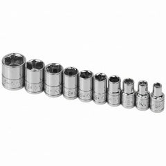 SK - 1/4" Drive Standard Socket Set - 3/16 to 9/16", Inch Measurement Standard - Americas Industrial Supply