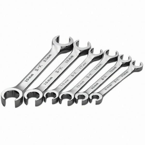 SK - 6 Piece, Flare Nut Wrench Set - Metric System of Measurement, Chrome Finish - Americas Industrial Supply