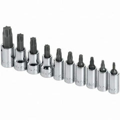 SK - 10 Piece Torx Bit Socket Set - Comes in Rail - Americas Industrial Supply