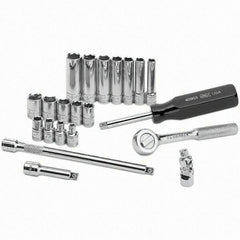 SK - 1/4" Drive Deep Socket Set - 4 to 12mm, Metric Measurement Standard - Americas Industrial Supply