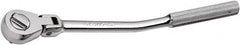 SK - 3/8" Drive Pear Head Ratchet - Chrome-Plated Finish, 10-3/4" OAL, 60 Gear Teeth, Bent Knurled Handle, Flex Head - Americas Industrial Supply