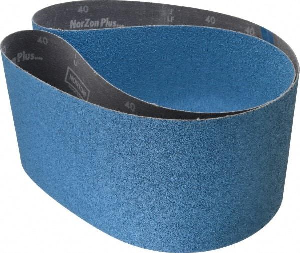 Norton - 6" Wide x 60" OAL, 40 Grit, Zirconia Alumina Abrasive Belt - Zirconia Alumina, Coarse, Coated, Y Weighted Cloth Backing, Dry, Series R821 - Americas Industrial Supply