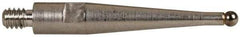 TESA Brown & Sharpe - 2mm Ball Diam, Carbide, Ball Test Indicator Contact Point - 1/2" Contact Point Length, Use with Brown & Sharpe TESATAST Dial Test Indicators - Americas Industrial Supply