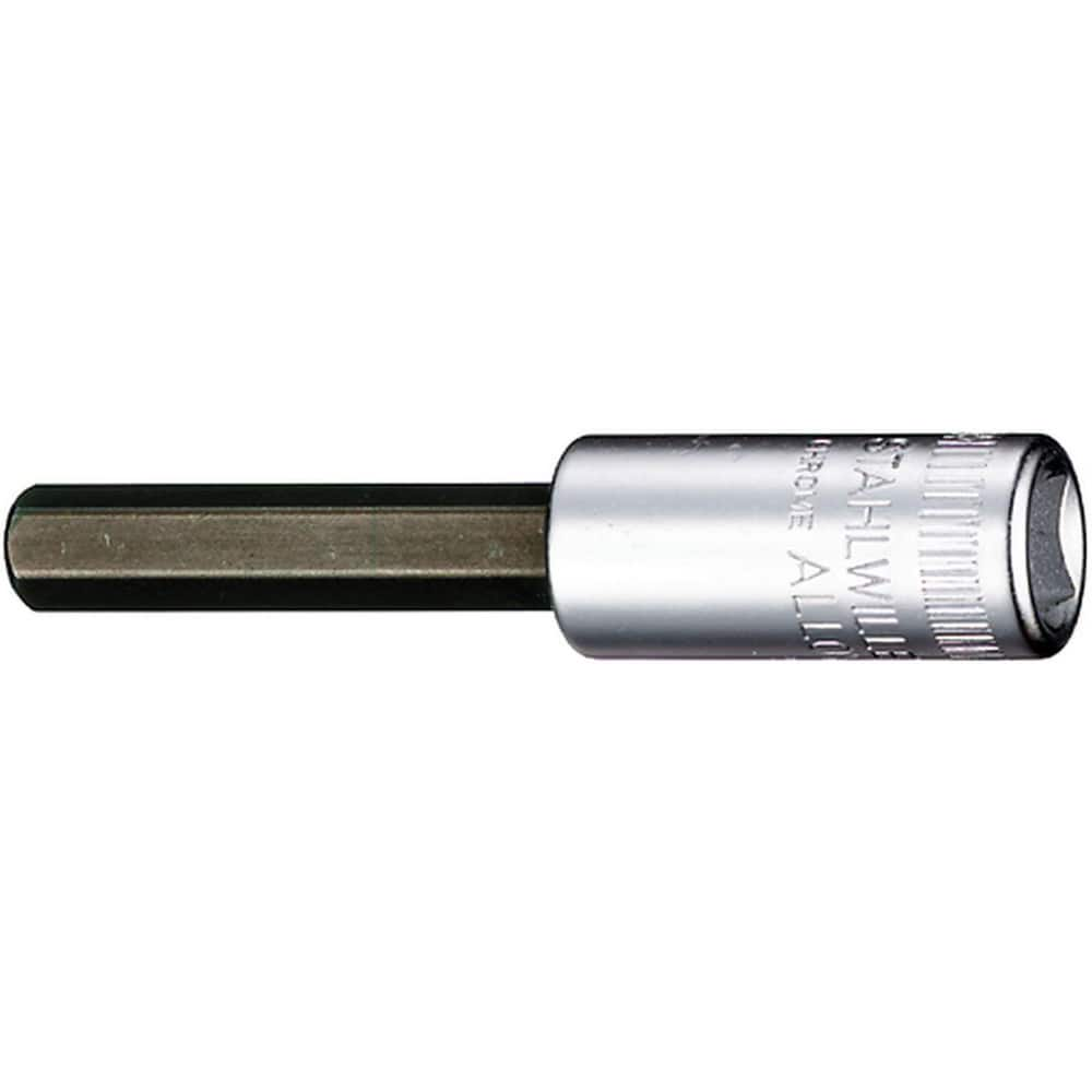 Hand Hex & Torx Bit Sockets; Socket Type: Hex Bit Socket; Hex Size (Inch): 1/4 in; Bit Length: 30 mm; Insulated: No; Tether Style: Not Tether Capable; Material: Chrome Alloy Steel; Finish: Chrome-Plated; Overall Length (Decimal Inch): 2.1700; Non-sparking