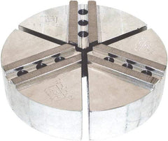 H & R Manufacturing - 18" & Up Chuck Capacity, 1.5mm x 60° Serrated Attachment, Round Soft Lathe Chuck Jaw - Aluminum, 1.69" Btw Mount Hole Ctrs, 18" Wide x 3" High, 0.866" Groove, 20mm Fastener - Americas Industrial Supply