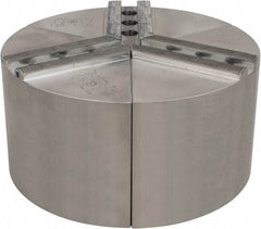 H & R Manufacturing - 1.5mm x 60° Serrated Attachment, Round Soft Lathe Chuck Jaw - 3 Jaws, Aluminum, 1" Btw Mount Hole Ctrs, 4" Long x 8" Wide x 4" High, 0.551" Groove, 12mm Fastener - Americas Industrial Supply