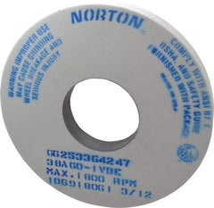 Norton - 14" Diam x 5" Hole x 1-1/2" Thick, I Hardness, 60 Grit Surface Grinding Wheel - Aluminum Oxide, Type 1, Medium Grade, 1,800 Max RPM, Vitrified Bond, No Recess - Americas Industrial Supply