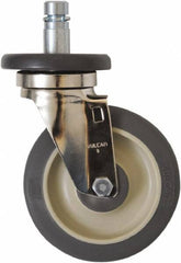 Eagle MHC - 5" Diam x 1-1/4" Wide x 8-1/4" OAH Stem Mount Swivel Caster - Polyurethane, 300 Lb Capacity, Plain Bearing, 1" Round Stem - Americas Industrial Supply