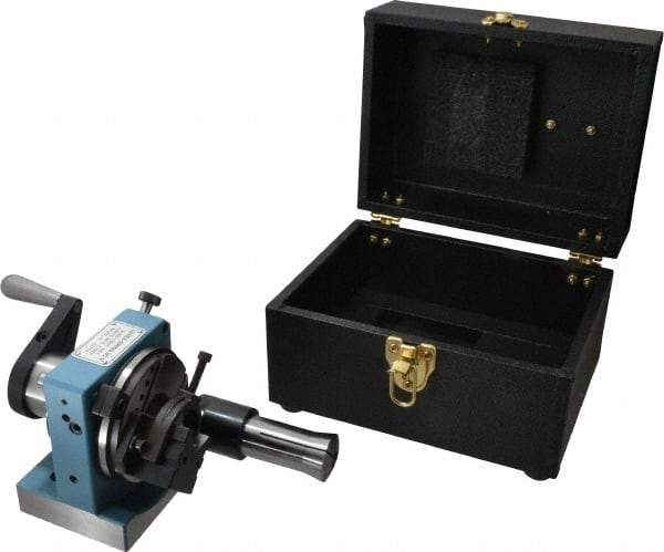 Harig - 5C Compatible, 24 Increment, Horizontal Combination V-Block & Collet Indexer - 3" High Center, 1" Max Collet Capacity, 4" Wide x 3-1/2" Deep Base, 5-5/8" Overall Height, Manual & Motorized Operation - Americas Industrial Supply