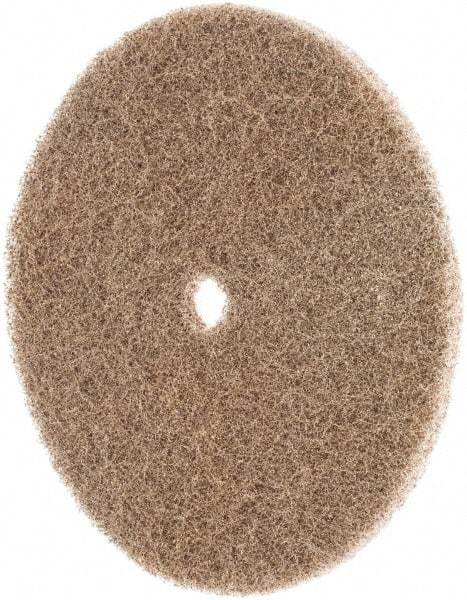 3M - 6" Medium Grade Deburring Disc - 1/2" Center Hole, Arbor Connection, Tan, 4,000 Max RPM - Americas Industrial Supply
