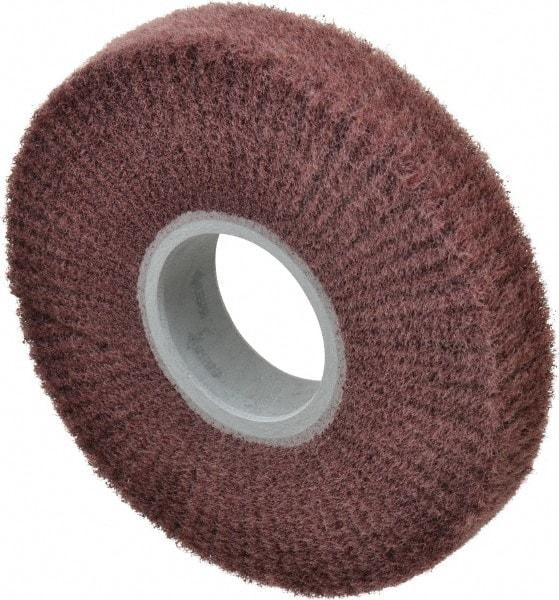 3M - 6" Diam Aluminum Oxide Finishing Flap Wheel - 2" Hole, 1" Wide, Density 5, Nonwoven, Fine Grade, 3,400 Max RPM - Americas Industrial Supply