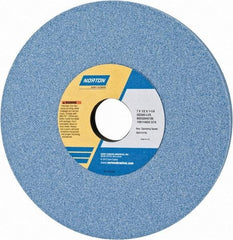 Norton - 7" Diam x 1-1/4" Hole x 1/2" Thick, L Hardness, 60 Grit Surface Grinding Wheel - Ceramic, Type 1, Medium Grade, 3,600 Max RPM, Vitrified Bond, No Recess - Americas Industrial Supply