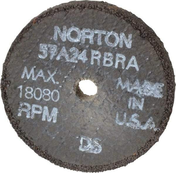 Norton - 3" Diam x 3/8" Hole x 3/8" Thick, R Hardness, 24 Grit Surface Grinding Wheel - Aluminum Oxide, Type 1, Very Coarse Grade, 18,080 Max RPM, No Recess - Americas Industrial Supply