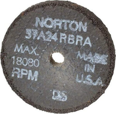 Norton - 3" Diam x 3/8" Hole x 3/8" Thick, R Hardness, 24 Grit Surface Grinding Wheel - Aluminum Oxide, Type 1, Very Coarse Grade, 18,080 Max RPM, No Recess - Americas Industrial Supply