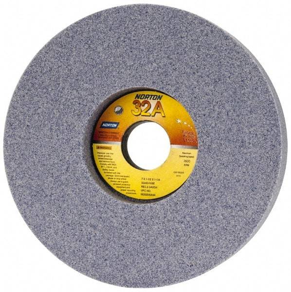Norton - 7" Diam x 1-1/4" Hole x 1-1/2" Thick, I Hardness, 60 Grit Surface Grinding Wheel - Aluminum Oxide, Type 5, Medium Grade, 3,600 Max RPM, Vitrified Bond, One-Side Recess - Americas Industrial Supply