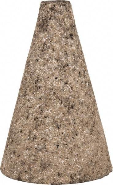 Norton - Type 17, 2" Max Diam, 3" Head Thickness, 24 Grit Square Tip Cone - Aluminum Oxide, Very Coarse Grade, 5/8-11 Shank Thread - Americas Industrial Supply