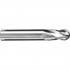 SGS - 3/8" Diam, 1" LOC, 4 Flute Solid Carbide Ball End Mill - Exact Industrial Supply