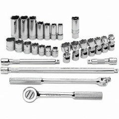 SK - 3/8" Drive Standard Deep Socket Set - 3/8 to 3/4", Inch Measurement Standard - Americas Industrial Supply
