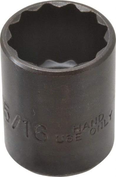 Proto - 15/16", 1/2" Drive, Standard Hand Socket - 12 Points, 1-9/16" OAL, Alloy Steel, Black Finish - Americas Industrial Supply