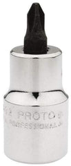 Proto - 1/2" Drive, 5/16" Wide, #2 Point, Phillips Screwdriver Socket - 2-5/32" OAL - Americas Industrial Supply