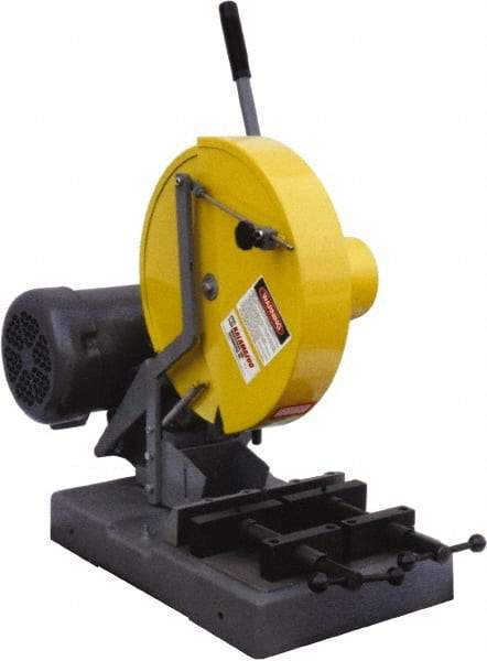 Kalamazoo - 14" Blade Diam, 1" Arbor Hole, Straight Chop & Cutoff Saw - 3,450 RPM, 5 hp, 220/440 Volts, 3 Phase - Americas Industrial Supply