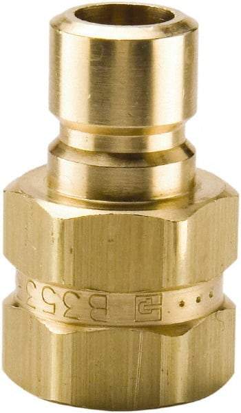 Parker - 1/4 NPTF Brass Hydraulic Hose Female Pipe Thread Nipple - 200 psi, 6 GPM, Series Moldmate - Americas Industrial Supply