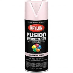 Krylon - Spray Paints; Type: Acrylic Enamel Spray Paint ; Color: Pink Blush ; Color Family: Pink ; Finish: Gloss ; Tack-free Dry Time (Minutes): 25 ; Application: Spray - Exact Industrial Supply