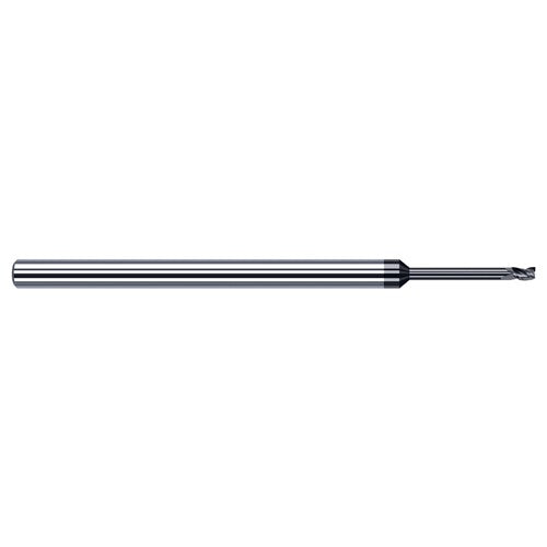 Variable Helix End Mills for Exotic Alloys - 0.0930″ (3/32″) Cutter Diameter × 0.1400″ (9/64″) Length of Cut × 0.5000″ (1/2″) Reach Carbide Square End Mill for Exotic Alloys, 3 Flutes, AlTiN Nano Coated