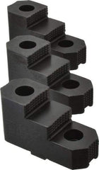 H & R Manufacturing - 10" Max Chuck Diam Compatibility, Mild Carburized Steel Tongue & Groove Hard Lathe Top Jaws - 2 Steps, 1/2" Groove Width, 1-3/4" Wide x 3.92" Long x 2-15/32" High - Americas Industrial Supply