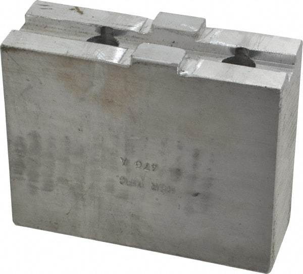 H & R Manufacturing - Tongue & Groove Attachment, Square Soft Lathe Chuck Jaw - Aluminum, 2.12" Btw Mount Hole Ctrs, 4-1/4" Long x 1-1/2" Wide x 3-3/8" High, 1/2" Groove - Americas Industrial Supply