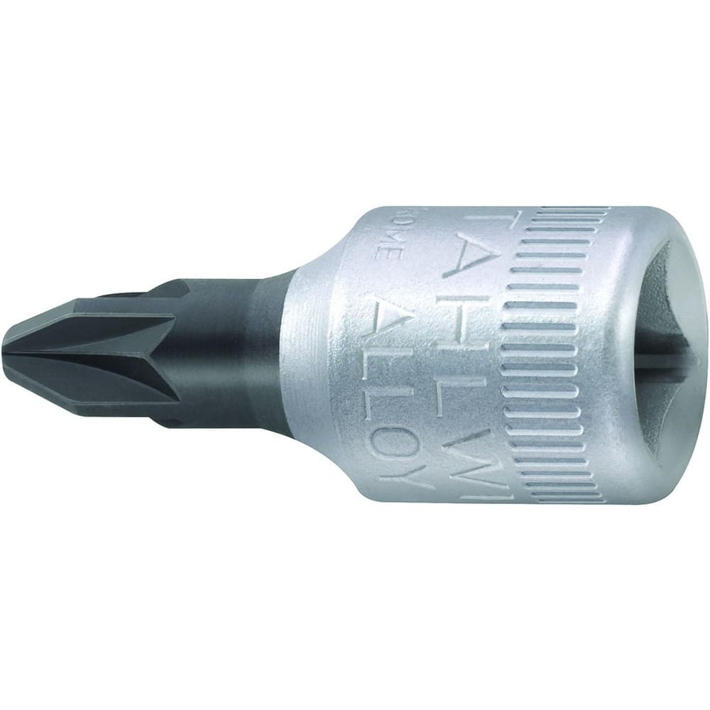 Screwdriver & Drag Link Sockets; Type: Pozidriv Screwdriver Socket; Drive Size (Inch): 0.25 in; Blade Width (mm): 11.6 mm; Blade Thickness (Decimal Inch): 0.6 mm; Point Size: #1; Finish: Chrome-Plated; Insulated: No; Non-sparking: No; Tether Style: Not Te