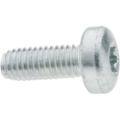 M6x1.0 Coarse 20mm Long 6-Lobe Pin Thread Cutting Screw 12L14 Steel, Pan Head, Self Drilling Point, Zinc-Plated