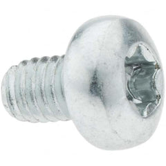 M4x0.7 Coarse 6mm Long 6-Lobe Pin Thread Cutting Screw 12L14 Steel, Pan Head, Self Drilling Point, Zinc-Plated