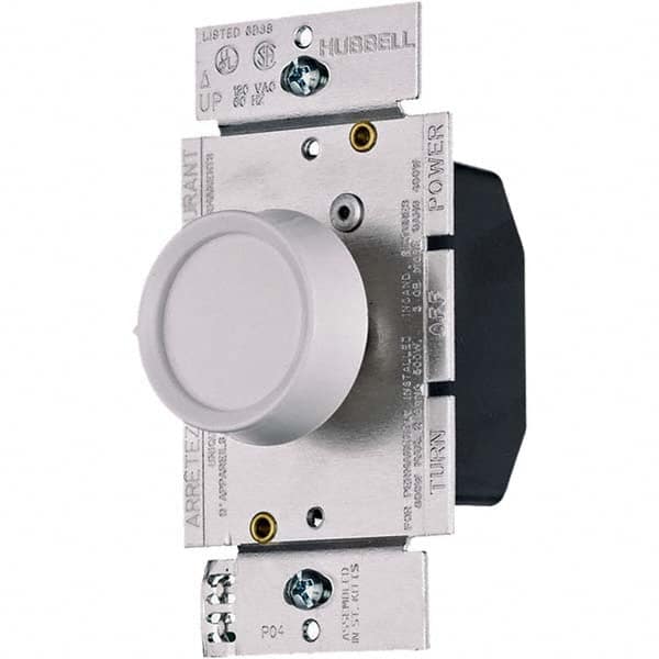 Hubbell Wiring Device-Kellems - 3 Pole, 120 VAC, 5 Amp, Residential Grade Rotary Dimmer Switch - Americas Industrial Supply