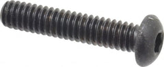 Made in USA - 1/4-20 UNC Hex Socket Drive, Button Screw - Alloy Steel, Black Oxide Finish, Fully Threaded, 1-1/4" Length Under Head - Americas Industrial Supply