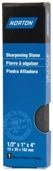 Norton - 4" Long x 1" Wide x 1/2" Thick, Silicon Carbide Sharpening Stone - Rectangle, Coarse Grade - Americas Industrial Supply